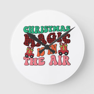 Reloj Redondo Mediano Navidades La Magia Está En El Aire