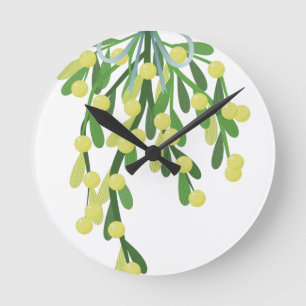 Reloj Redondo Mediano navidades mistletoe