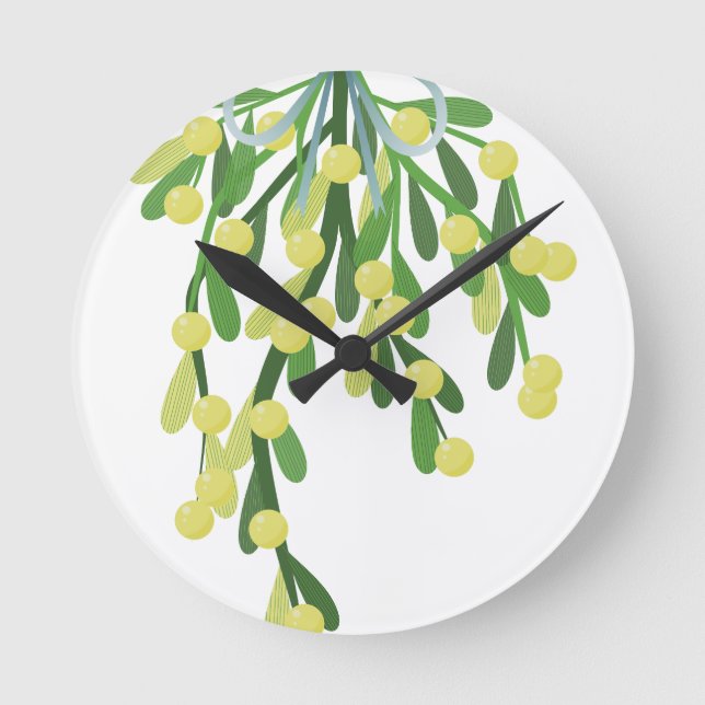Reloj Redondo Mediano navidades mistletoe (Anverso)