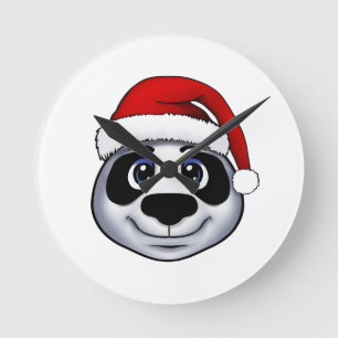 Reloj Redondo Mediano Navidades Panda