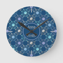 Reloj Redondo Mediano navidades patrón de vacaciones. texto.