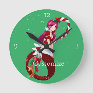 Reloj Redondo Mediano Navidades Pixie Mermaid Thunder_Cove
