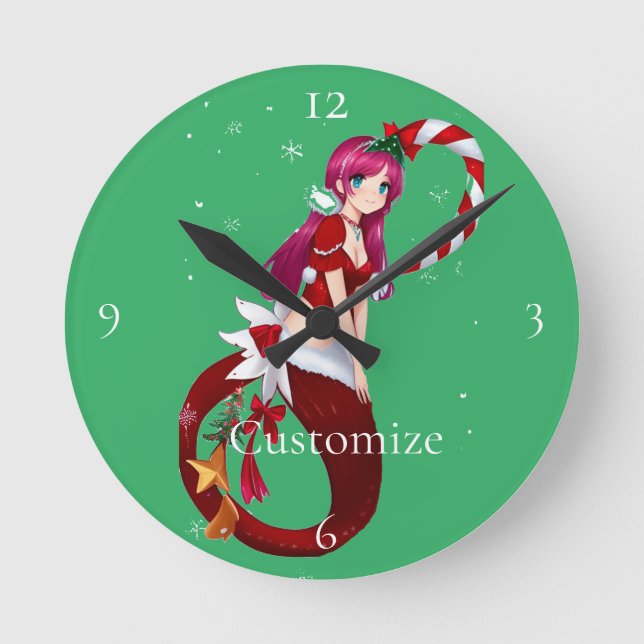 Reloj Redondo Mediano Navidades Pixie Mermaid Thunder_Cove (Anverso)
