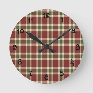 Reloj Redondo Mediano navidades-plaid