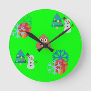 Reloj Redondo Mediano navidades poop emoji