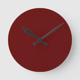 Reloj Redondo Mediano Navidades rojos, sólidos rojos, profundos Rojos, l