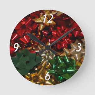 Reloj Redondo Mediano Navidades se inclina por vacaciones festivas color