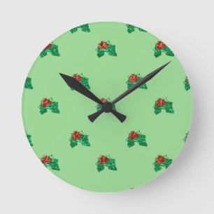 Reloj Redondo Mediano navidades secuenciales Holly