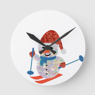 Reloj Redondo Mediano navidades snowman