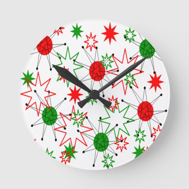 Reloj Redondo Mediano Navidades Starbursts (Anverso)