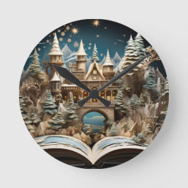 Reloj Redondo Mediano Navidades Storybook Castle Pop-Up Wonderland
