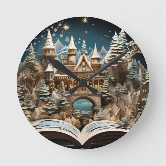 Reloj Redondo Mediano Navidades Storybook Castle Pop-Up Wonderland (Anverso)