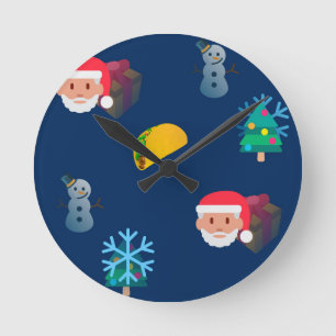 Reloj Redondo Mediano navidades taco emoji