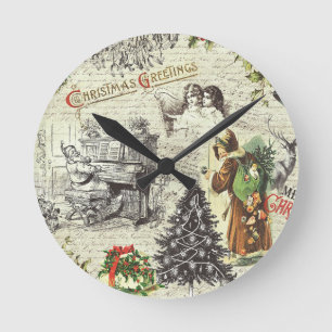 Reloj Redondo Mediano Navidades victorianos festivos