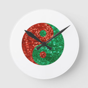 Reloj Redondo Mediano navidades yin yang