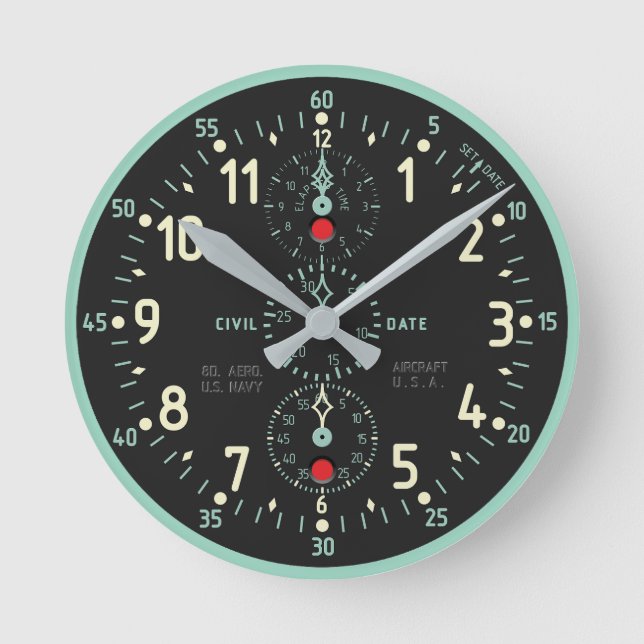 Reloj Redondo Mediano NAVY Aircraft Clock imitation (Anverso)