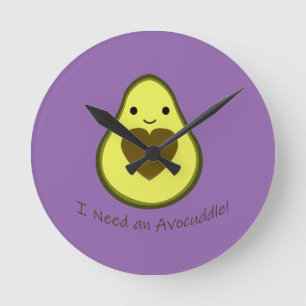 Reloj Redondo Mediano Necesito un aguacate de Avocuddle Cute Kawaii
