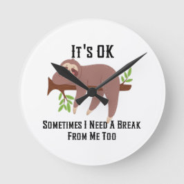 Reloj Redondo Mediano Necesito un Descanso