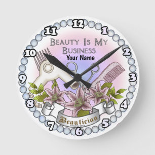 Reloj Redondo Mediano Negocio de Belleza Esteticista