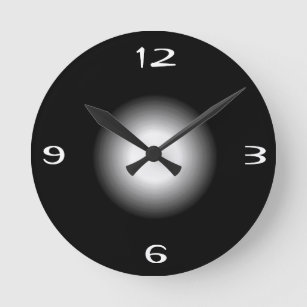 Reloj Redondo Mediano Negro con blanco >Reloj de pared con estampado sen