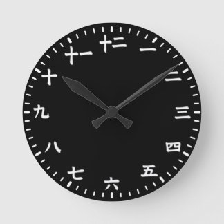 Reloj Redondo Mediano Negro japonés