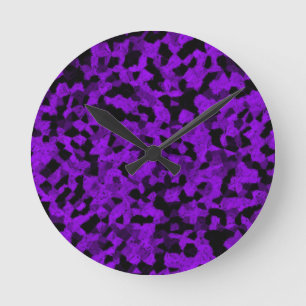 Reloj Redondo Mediano Negro y púrpura