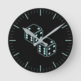 Reloj Redondo Mediano Neon Aqua Dice Pair