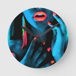 Reloj Redondo Mediano Neon art