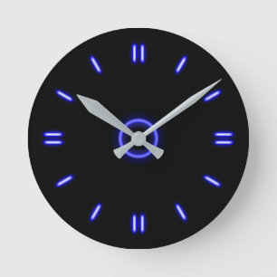 Reloj Redondo Mediano Neón azul