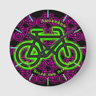 Reloj Redondo Mediano Neon BIKE Shop reparará la pared personalizada