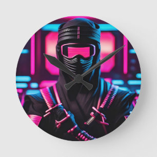 Reloj Redondo Mediano neon ninja