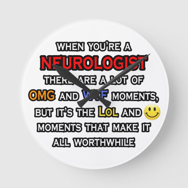 Reloj Redondo Mediano Neurologista ... OH DIOS MÍO LOL (Anverso)