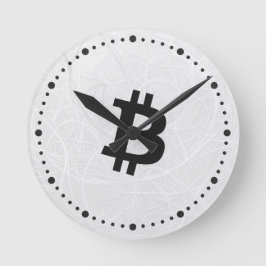 Reloj Redondo Mediano Neurona Bitcoin Blanco