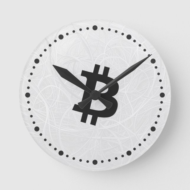 Reloj Redondo Mediano Neurona Bitcoin Blanco (Anverso)
