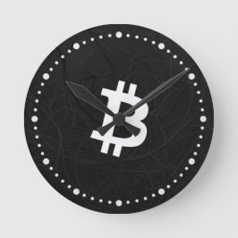 Reloj Redondo Mediano Neurona de Bitcoin Negro
