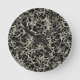 Reloj Redondo Mediano Neuronas de red en negro - patrón sin fisuras.