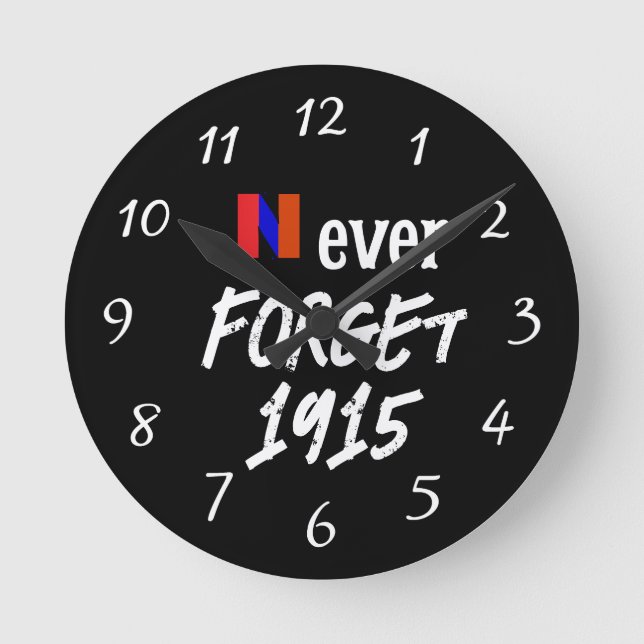 Reloj Redondo Mediano Never Forget 1915 Clock (Anverso)