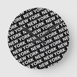 Reloj Redondo Mediano New York Pattern White
