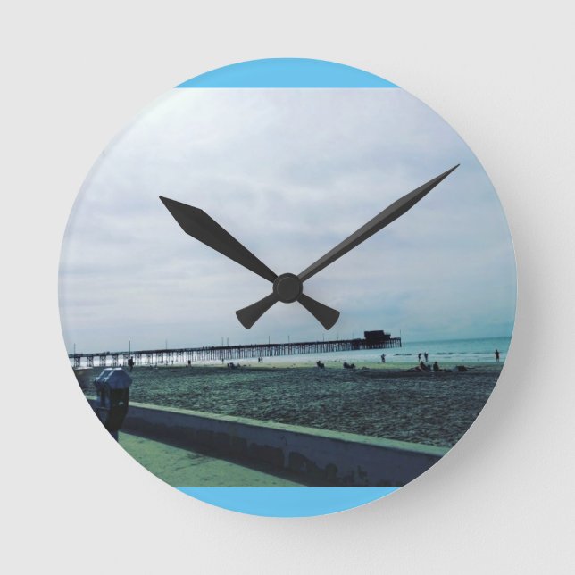 Reloj Redondo Mediano Newport Pier, Newport Beach, California (Anverso)