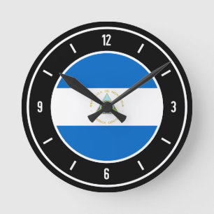 Reloj Redondo Mediano Nicaragua Flag Elegant