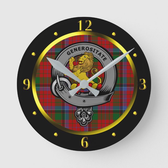 Reloj Redondo Mediano Nicolson Clan Badge & Tartan (Anverso)