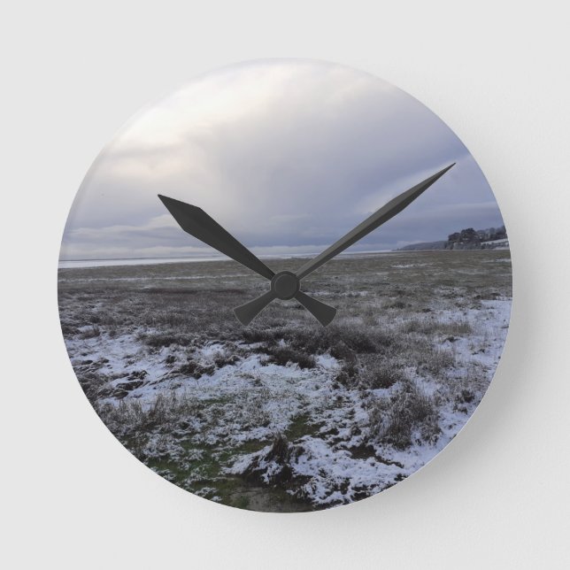 Reloj Redondo Mediano Nieve Al Otro Lado De La Bahía (Anverso)