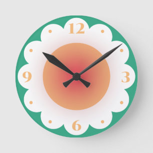 Reloj Redondo Mediano Niña Bonita Floral Dibujo Animado Daisies Guarderí