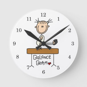 Reloj Redondo Mediano Niña en barra de equilibrio