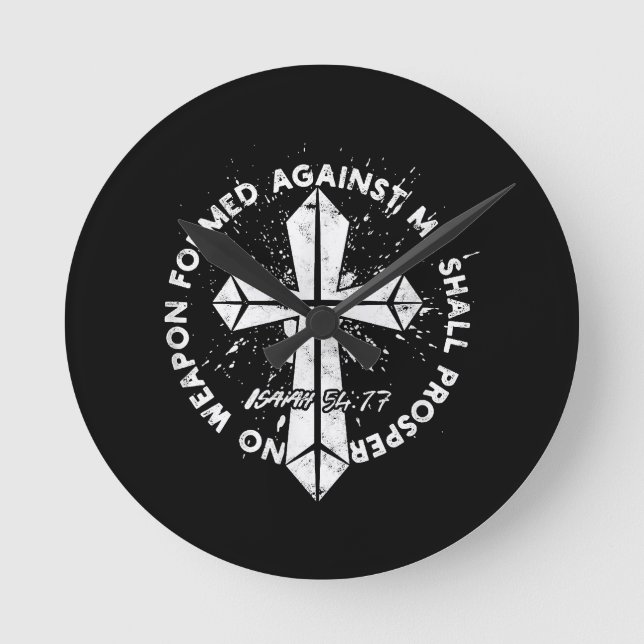 Reloj Redondo Mediano Ningún arma formada contra mí prosperará la fe en (Anverso)