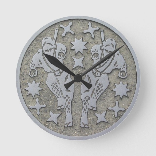 Reloj Redondo Mediano Ninja Manhole (Anverso)