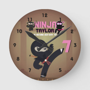 Reloj Redondo Mediano NINJA Movie Star Warrior Kicking it Karate Kids