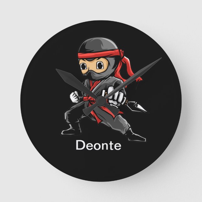 Reloj Redondo Mediano Ninja personalizado (Anverso)