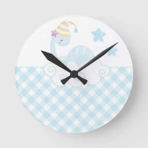 Reloj Redondo Mediano Niño Dinosaurio durmiendo  