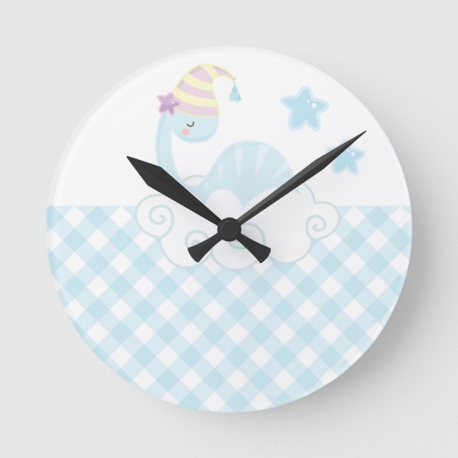 Reloj Redondo Mediano Niño Dinosaurio durmiendo   (Anverso)